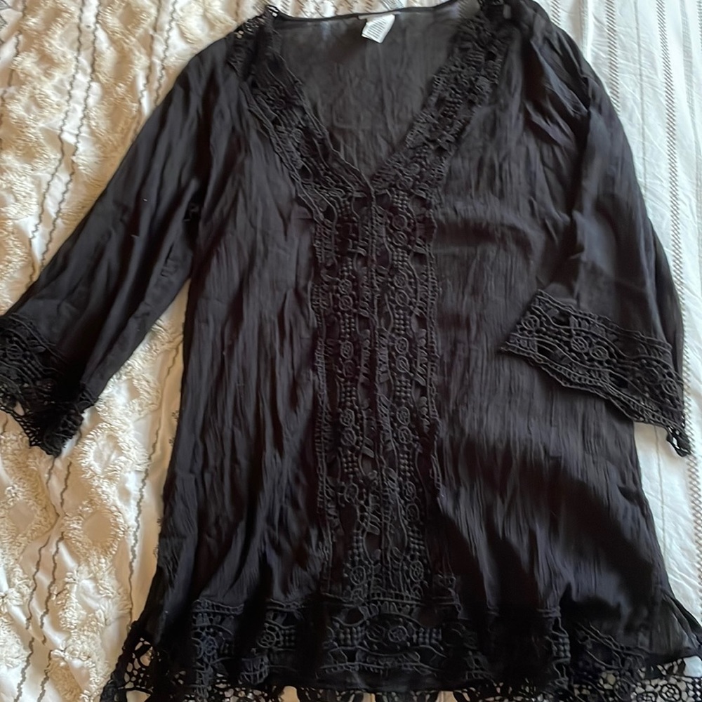 NWT - La Blanca Black Coverup - Sz M